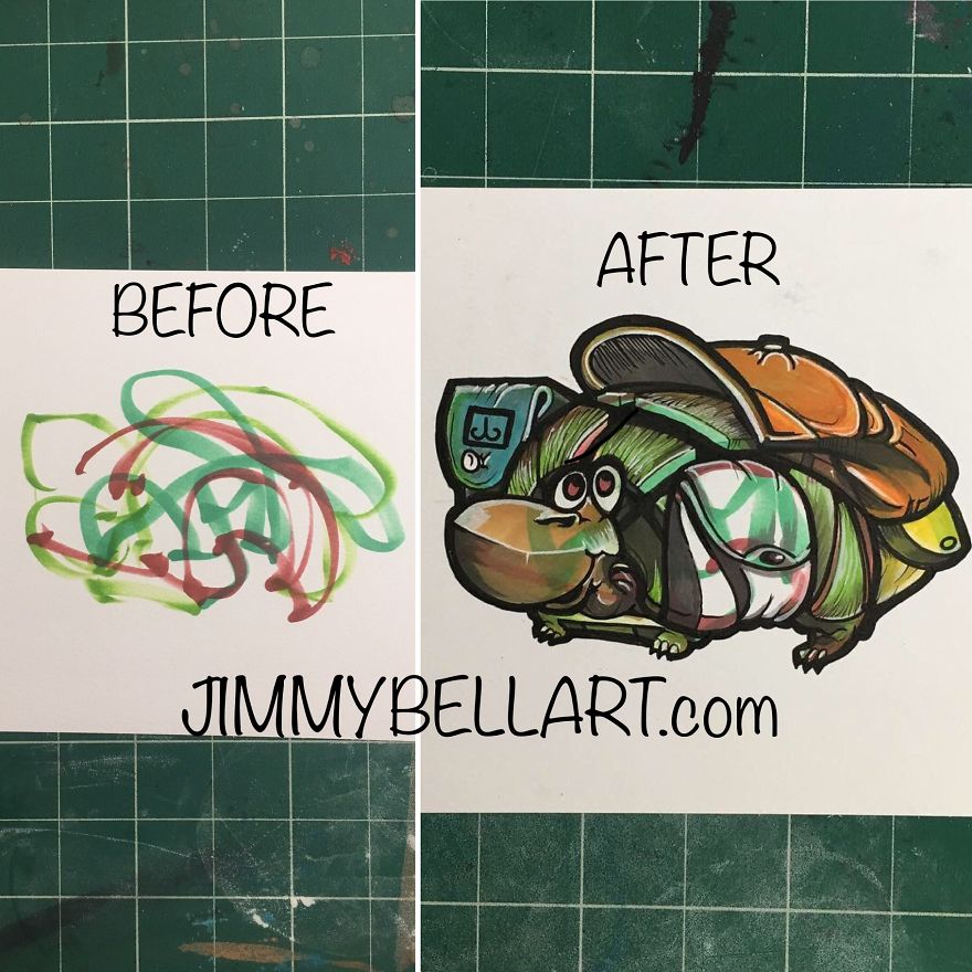 Artist Dad Uses Sons' Random Scribbles And Forms Them Into Amazing Personalized And Innovative Works Of Art! Artist Dad Uses Sons' Random Scribbles And Forms Them Into Amazing Personalized And Innovative Works Of Art!