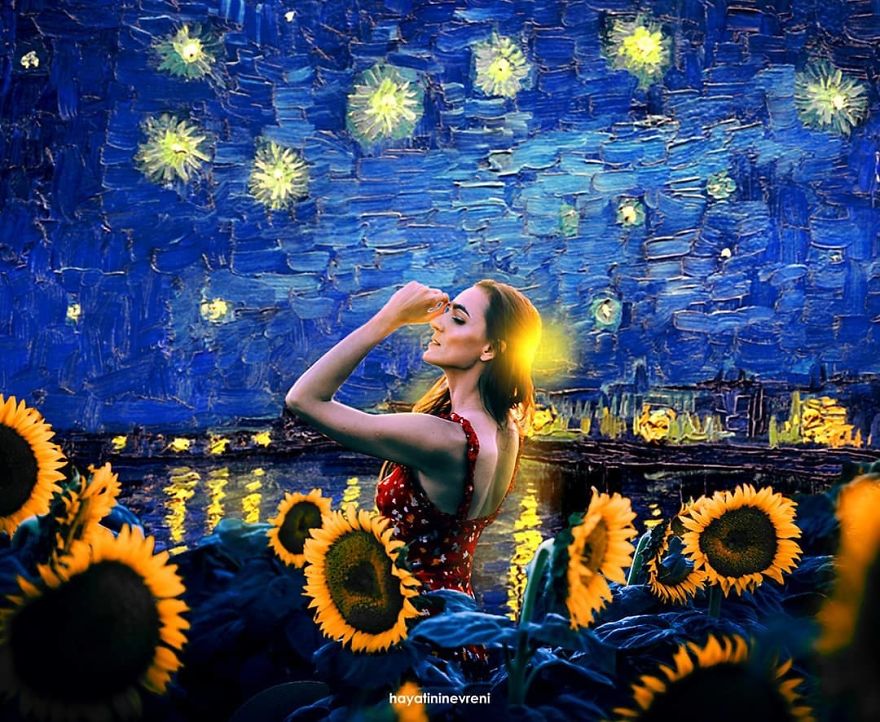 Starry Night Over The Sunflower