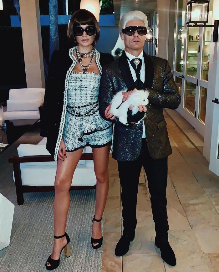 Ryan Seacrest And Shayna Taylor As Karl Lagerfeld And Anna Wintour