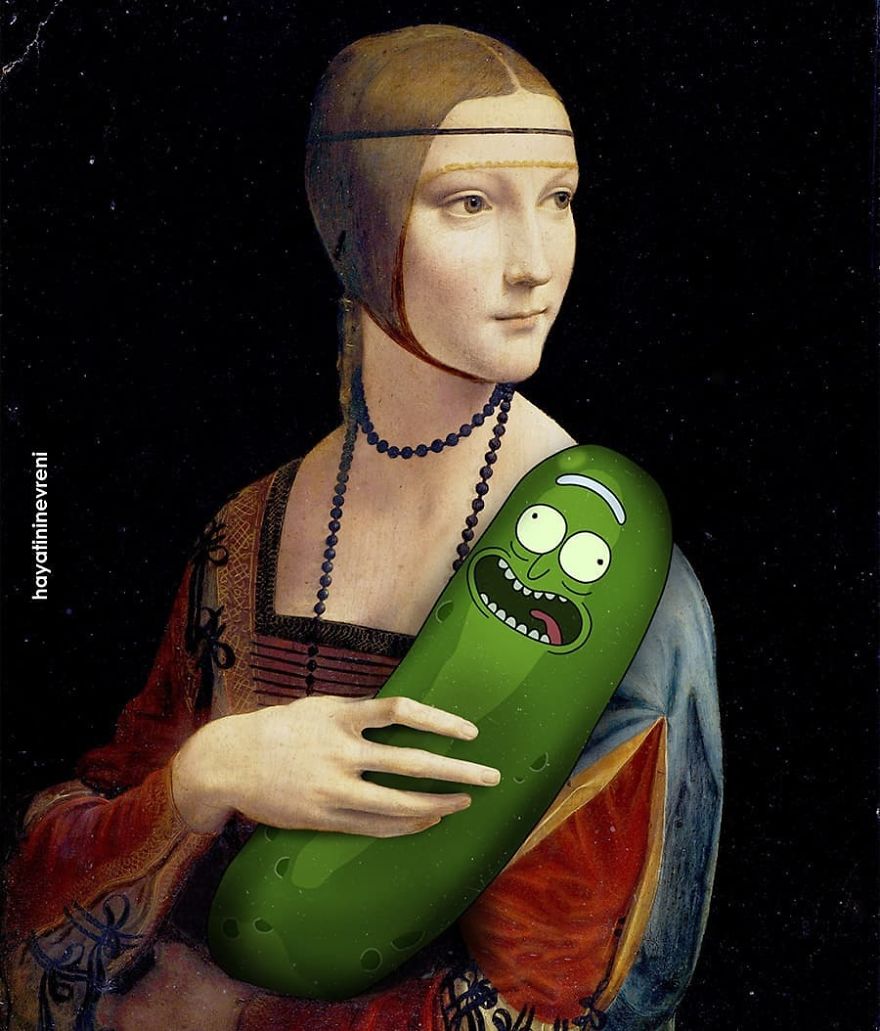 Lady With A Pickle Rick