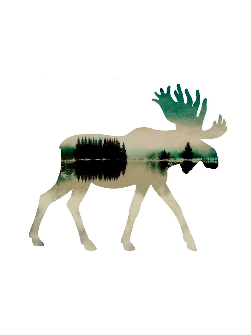 Artist Creates Enchanting Double Exposure Animals
