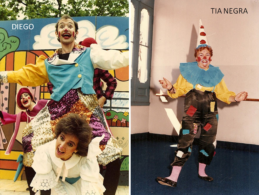 Aunt Negra And Me As Clowns. Matching Colors Are A Coincidence