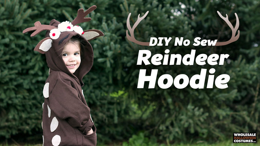 No-Sew Reindeer Hoodie