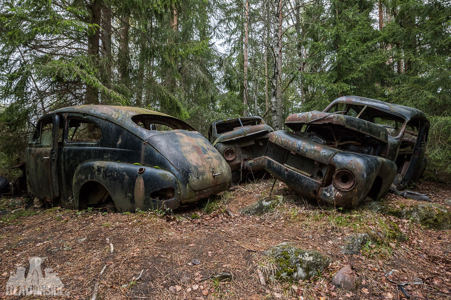 Amazing Car Necropoly In Sweden