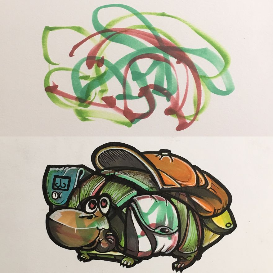 Artist Dad Uses Sons' Random Scribbles And Forms Them Into Amazing Personalized And Innovative Works Of Art! Artist Dad Uses Sons' Random Scribbles And Forms Them Into Amazing Personalized And Innovative Works Of Art!