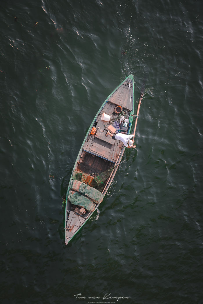 I Took Photos Of Passing Fishing Boats From A Bridge In Vietnam I Took Photos Of Passing Fishing Boats From A Bridge In Vietnam