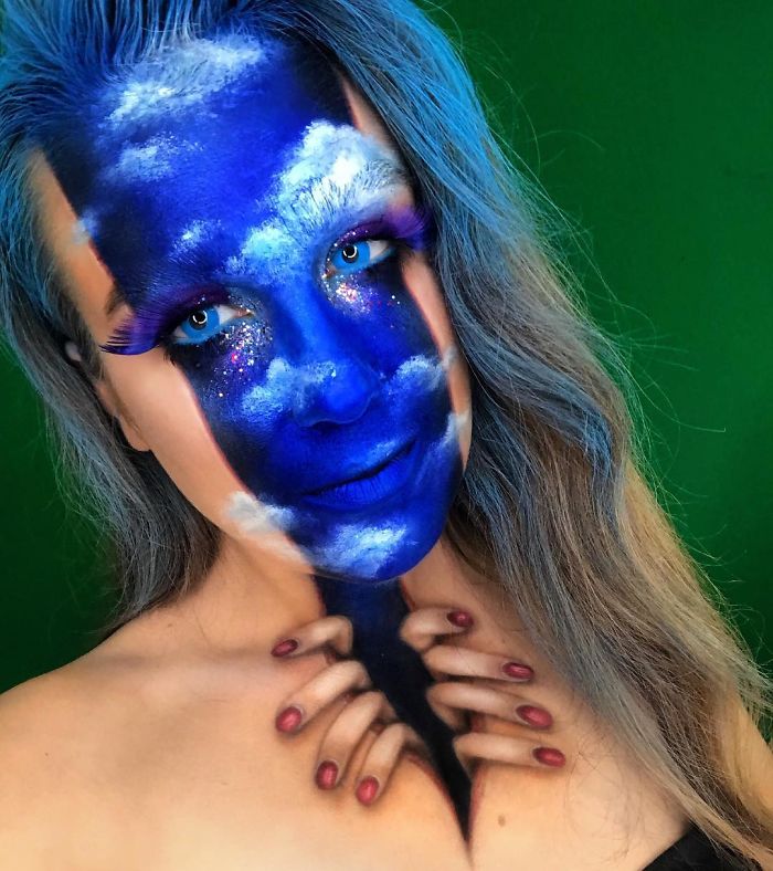 My Face And Body Are The Canvas On Which I Create Unique And Sometimes Scary Illusions Using Makeup (18 Pics)