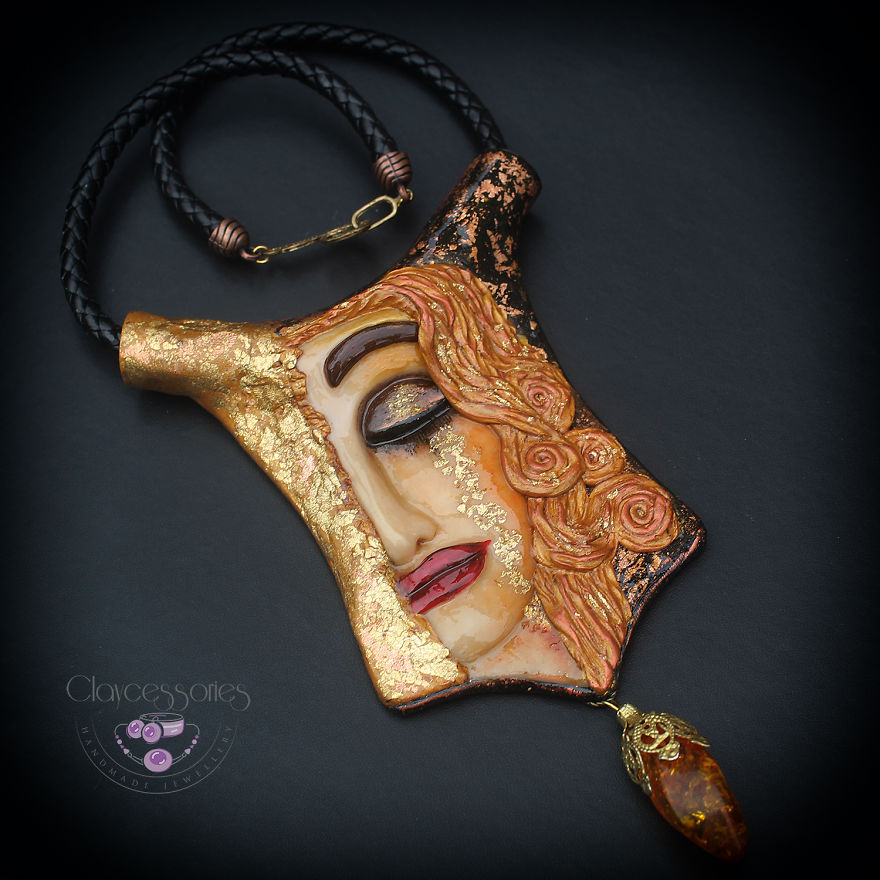 I Use Polymer Clay To Reproduce Fragments Of Gustav Klimt's Paintings