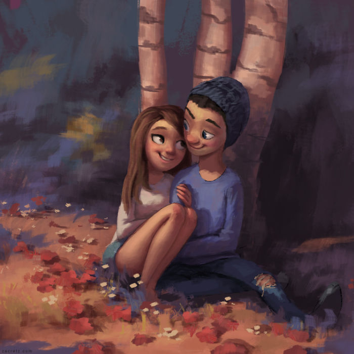 30 Idyllic Illustrations Of Love And Affection That Will Warm Your Heart |  Bored Panda