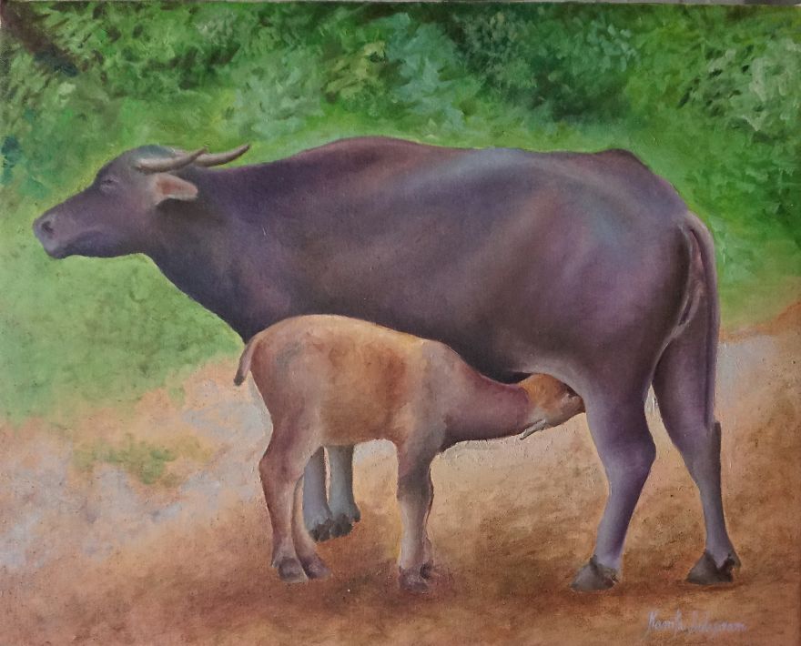 Oil Painting " Motherhood "