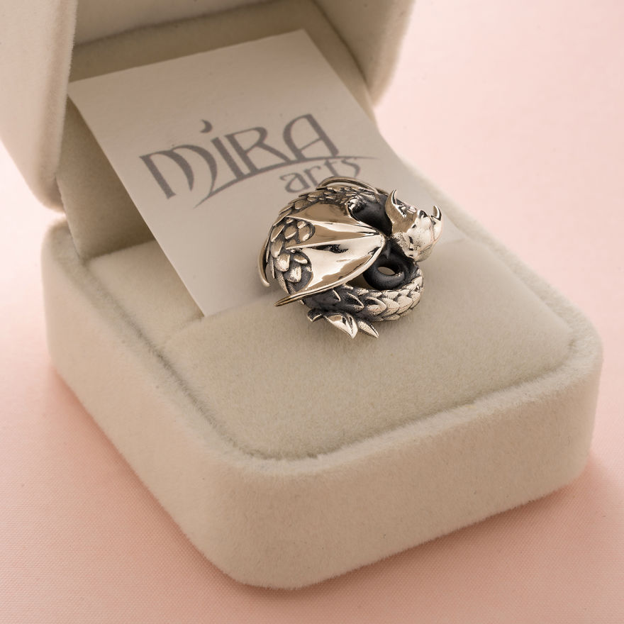 We Crafted A Sleeping Baby Dragon Pendant In 925 Sterling Silver