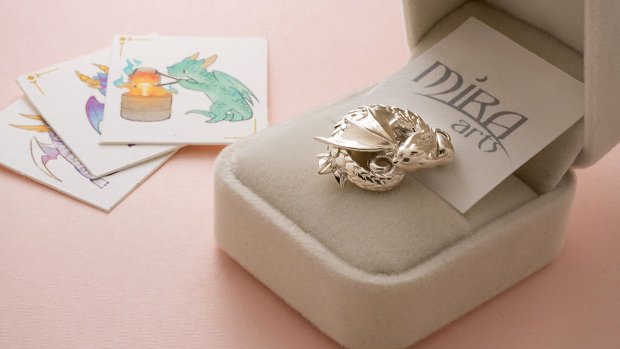 We Crafted A Sleeping Baby Dragon Pendant In 925 Sterling Silver