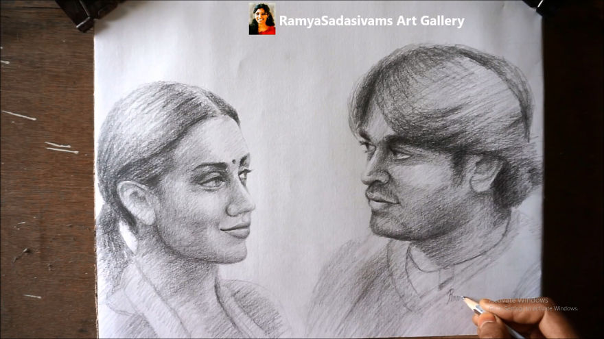 Time Lapse Drawing Of 96 Trisha & Vijay Sethupathi