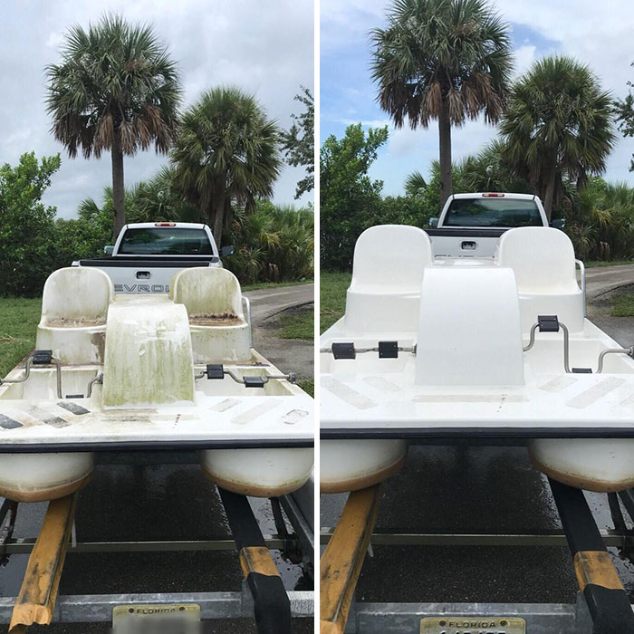 Before And After Of A Paddle Boat