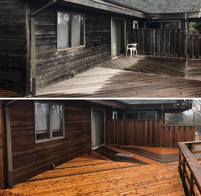 Did This Porch/House A While Ago Showing Before And After Used With No Bleach