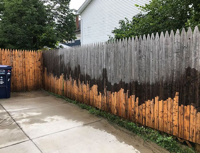 I Legitimately Thought Fences Just Faded Into That Grey Until I Borrowed Power Washer And 12 Hours Later...