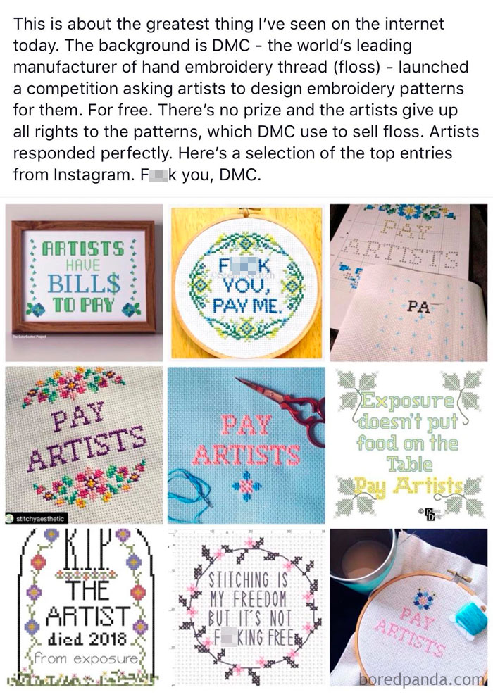 Floss Company Asked For Free Designs. The Artists Responded