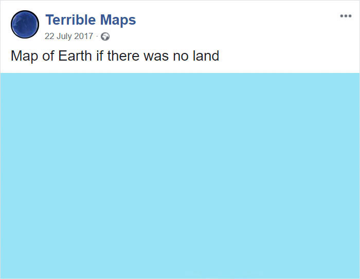 Mapa de la Tierra si no hubiera tierra