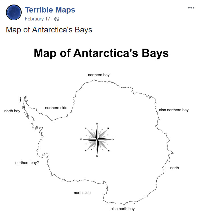 Map Of Antarctica's Bays