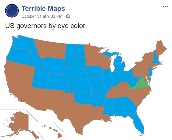 Gobernadores estadounidenses según su color de ojos