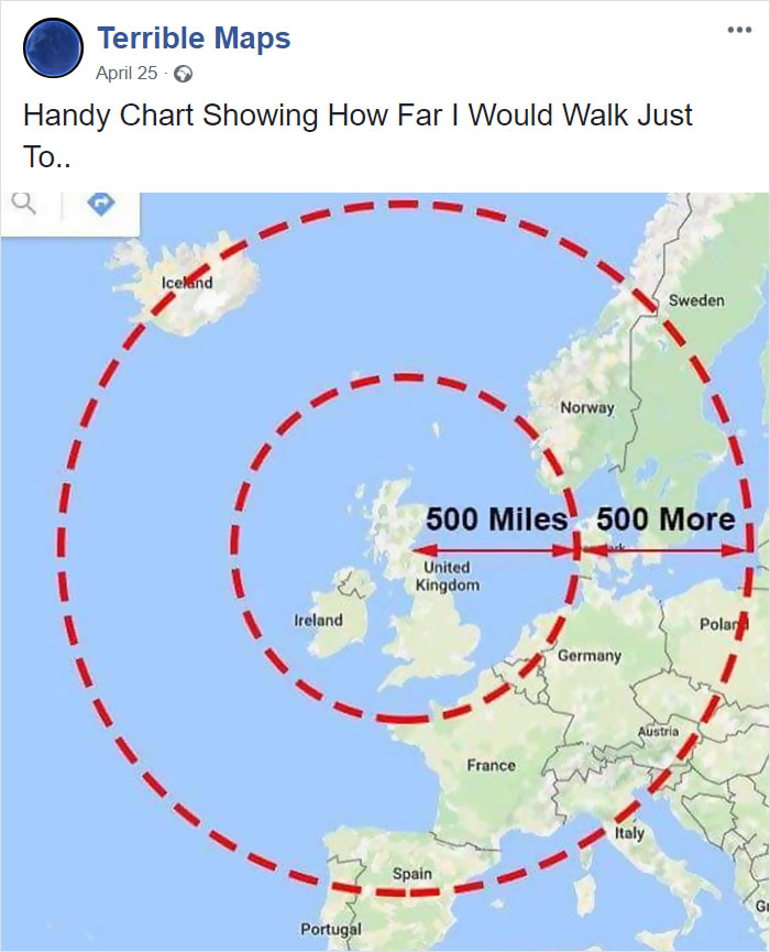 Handy Chart Showing How Far I Would Walk Just To..