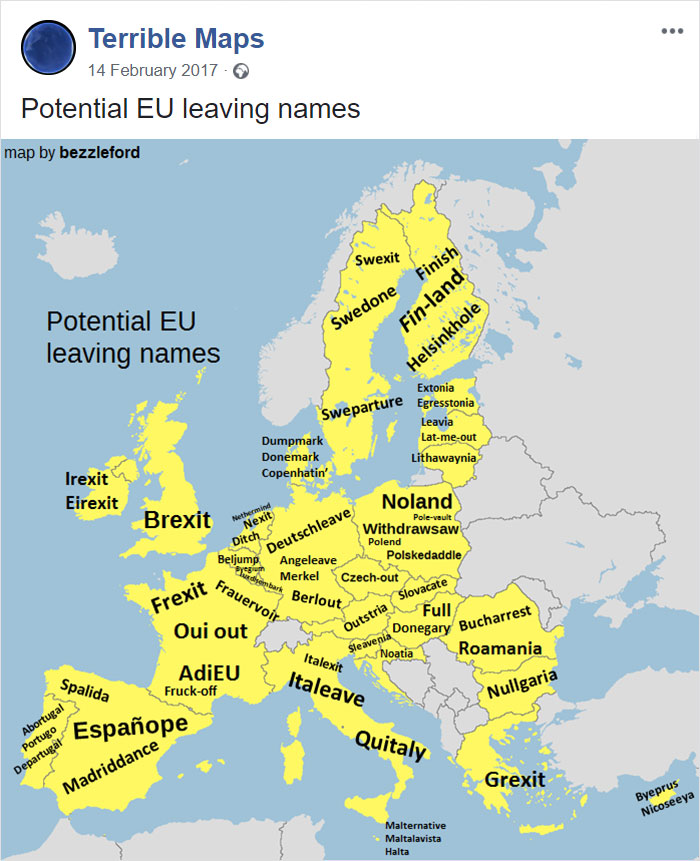 Nombres potenciales para cuando estos países abandonen la EU