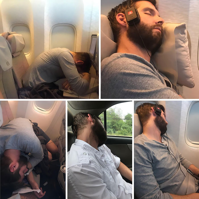 My Girlfriend Has Been Taking Pictures Of Me Sleeping When We Travel. She Surprised Me With This Today