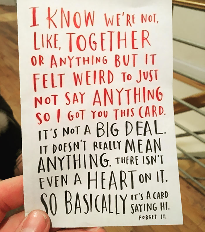My GF Got Me This Card On Valentine’s Day Of This Year Before We Were Officially “Dating.” It Still Makes Me Smile