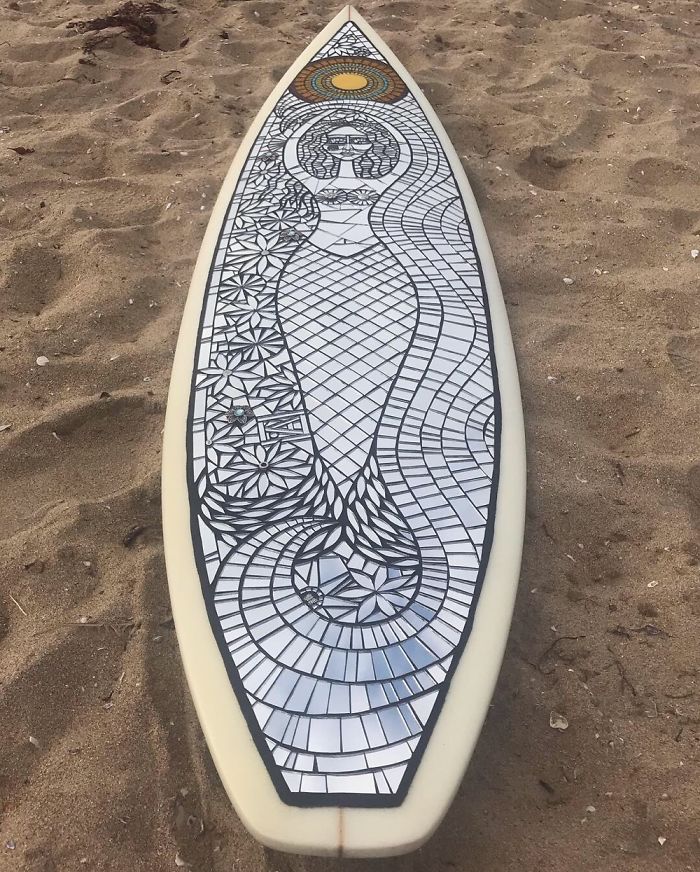 I Create Mosaic Art On Surfboards