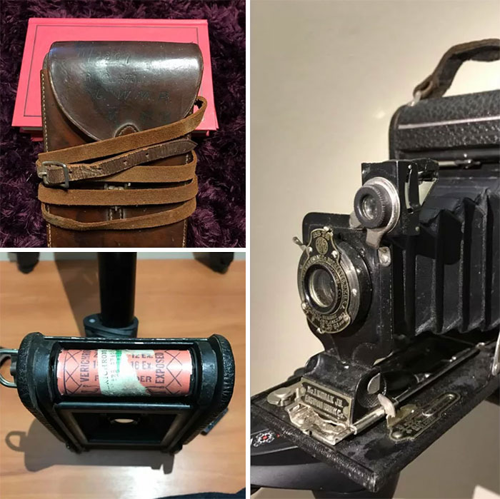 Esta cámara perteneció a un soldado de la 1ª Guerra Mundial, y aún tiene un carrete sin revelar