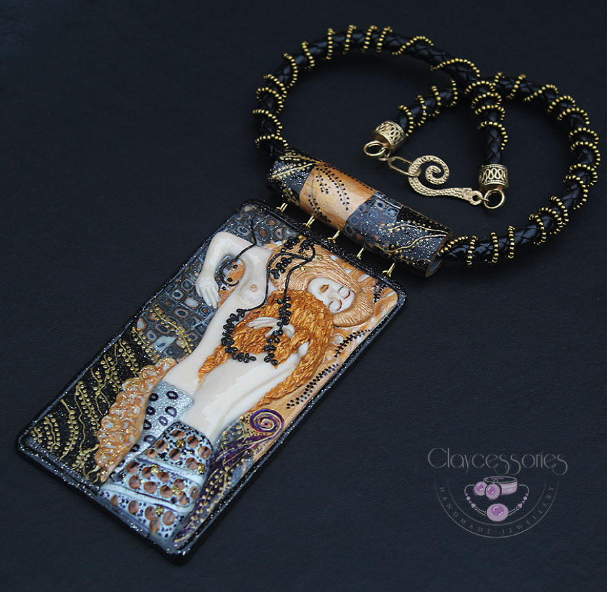I Use Polymer Clay To Reproduce Fragments Of Gustav Klimt's Paintings