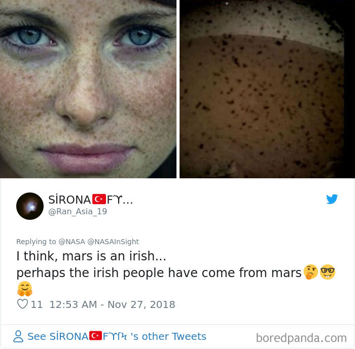 Creo que Marte es irlandés. Quizá los irlandeses vienen de Marte