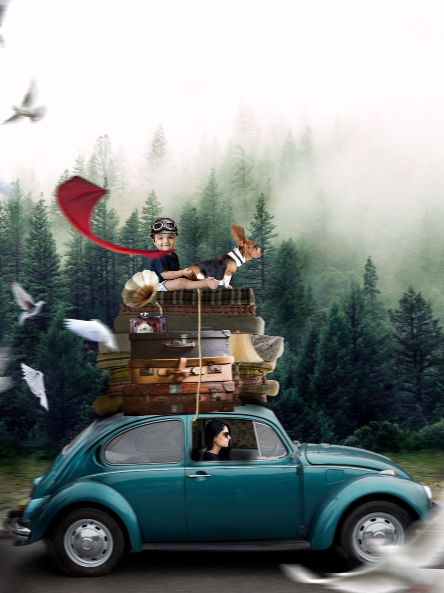 I Decided To Put My Rusty Photoshop Skills To Work To Make My Son's Photos More Magical