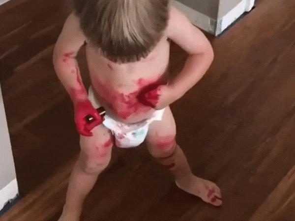 Toddler Gets Ahold Of Lipstick