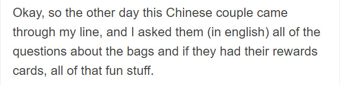 Asshole Chinese Customer Doesn't Realize The Cashier Can Understand Chinese