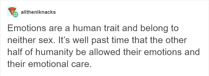 Tumblr Users Explain Why It Is Important To Take Care Of Men’s Emotional Needs And It Will Encourage You To Compliment Men More