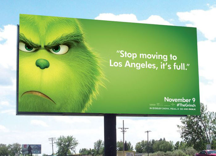 This Billboard Campaign To Promote The New Grinch Movie Is humorous in Digital Advertising in Travel