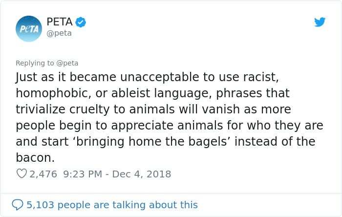 PETA Asks People To Stop Using "Anti-Animal" Phrases And People Can't Help But Laugh