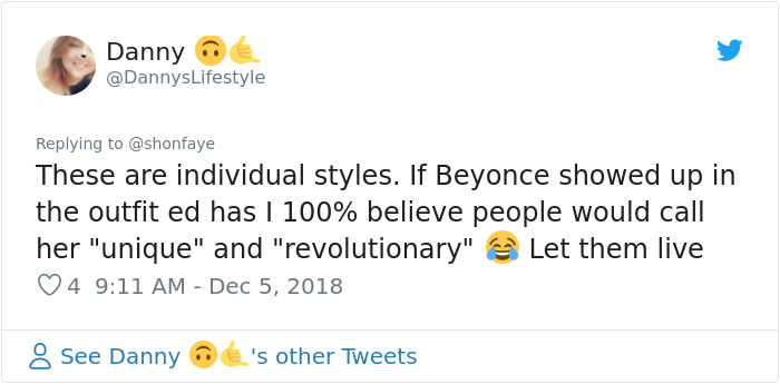 Woman Calls Out The Way Ed Sheeran Dressed Next To Beyonce, Gets Destroyed On Twitter