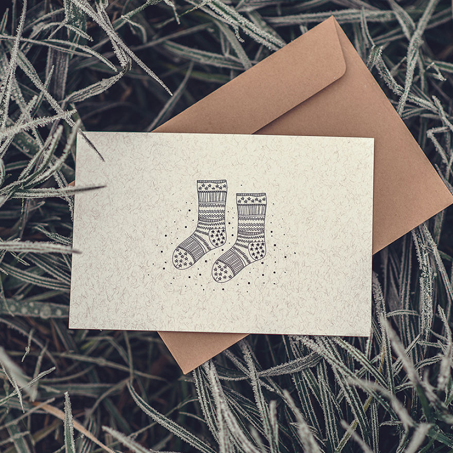 We Created Heartwarming Christmas Postcards That Everybody Falls In Love At First Sight