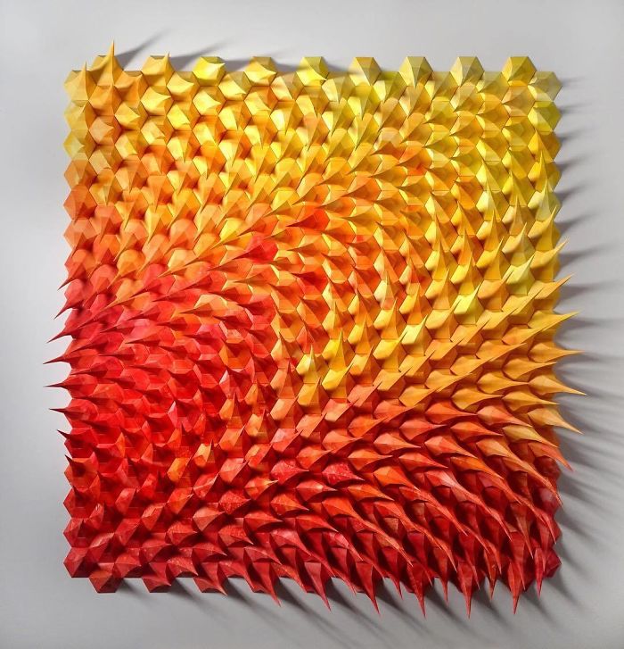 The Way This Engineer Turns Simple Sheets Of Paper Into Geometric Art Is Amazingly Satisfying (30 Pics)