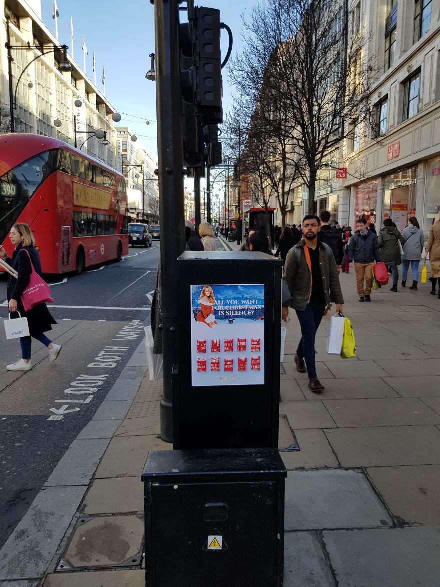 Mariah Carey Street Art On Oxford Street