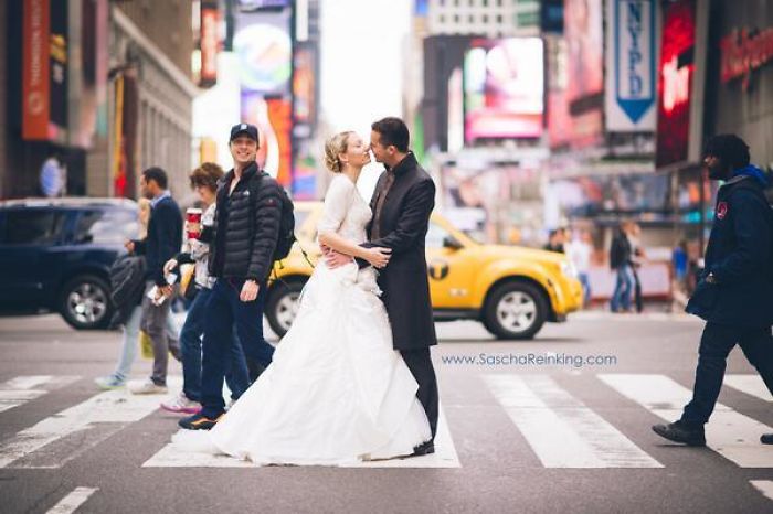 Zach Braff, creo que me has hecho photobom en mi foto de recién casado en Nueva York
