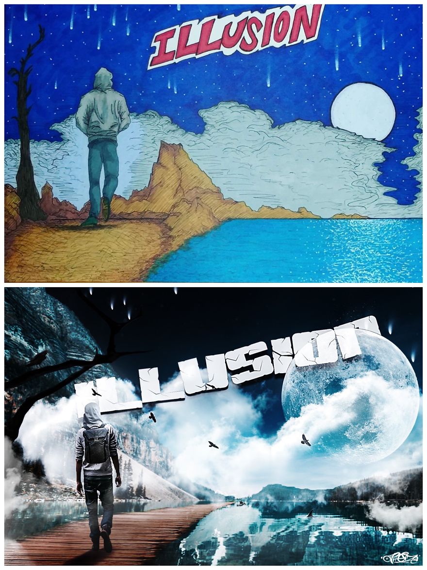 Artist Turns A 2d Sketch Into A 4d Reality