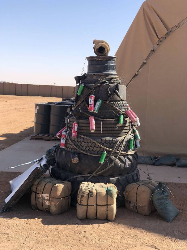 Made Our Own Christmas Tree Where We Are Deployed