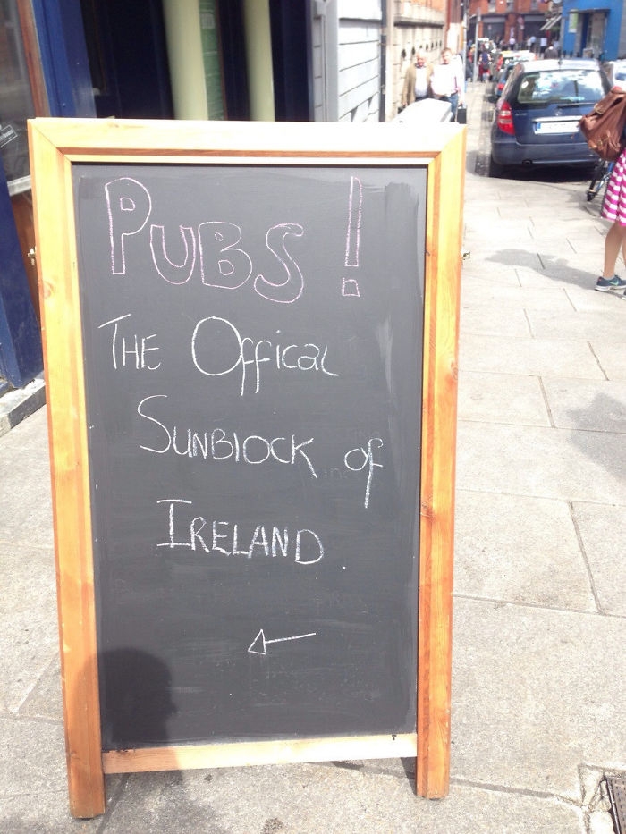 Sign Outside A Pub Today In Ireland
