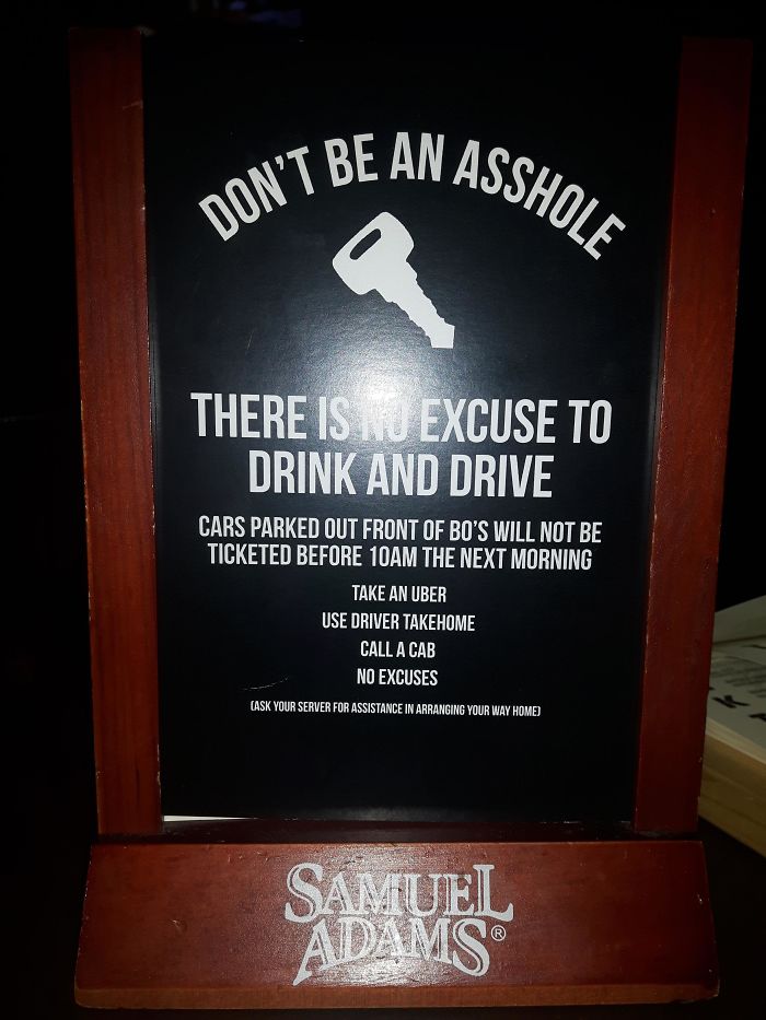 Impaired Driving Message At Local Pub