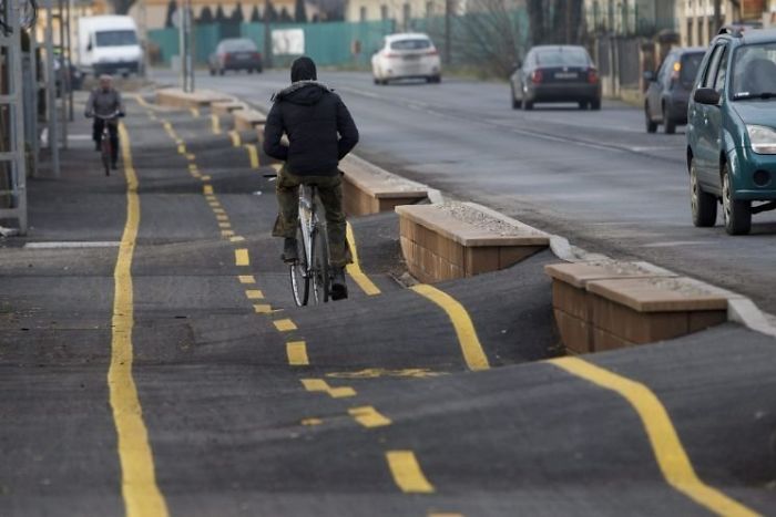 This Bicycle Path In Hungary