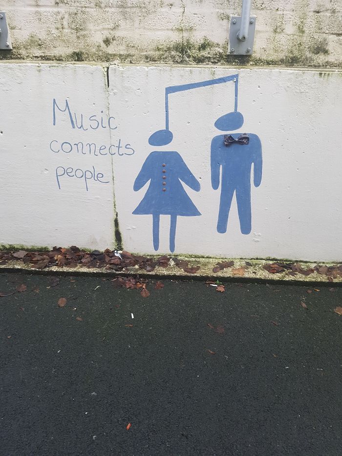 The Music Mural At The Daycare I Work At Looks Like Two People Being Hung