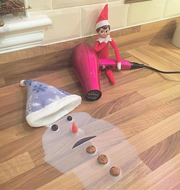 Cheeky Little Elf Has Been Jealous Of Frosty The Snowman And Has Decided To Melt Him!